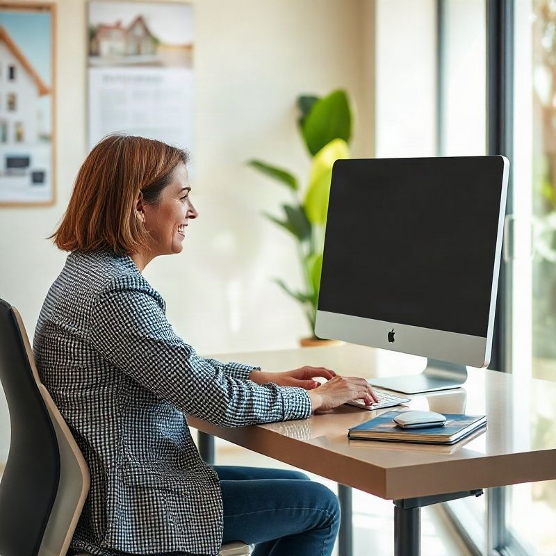 Team member responding to a property inquiry on a computer